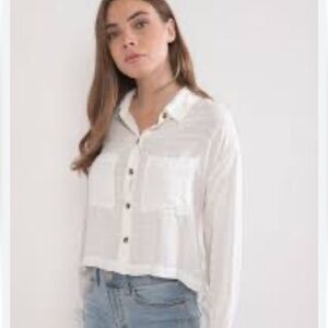 Women's White Button-Up Shirt